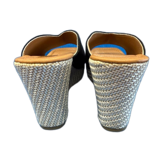 Black Wedge espadrilles platform Sandals size 41 -1” platform and 4” heel - Picture 5 of 9